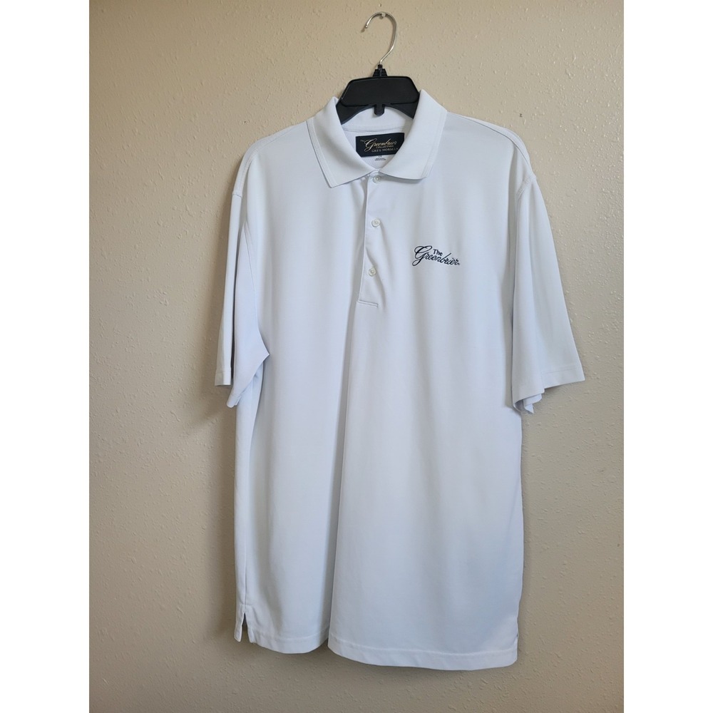 The Greenbrier Collection Greg Norman White‎ Golf Polo Shirt Play Dry L